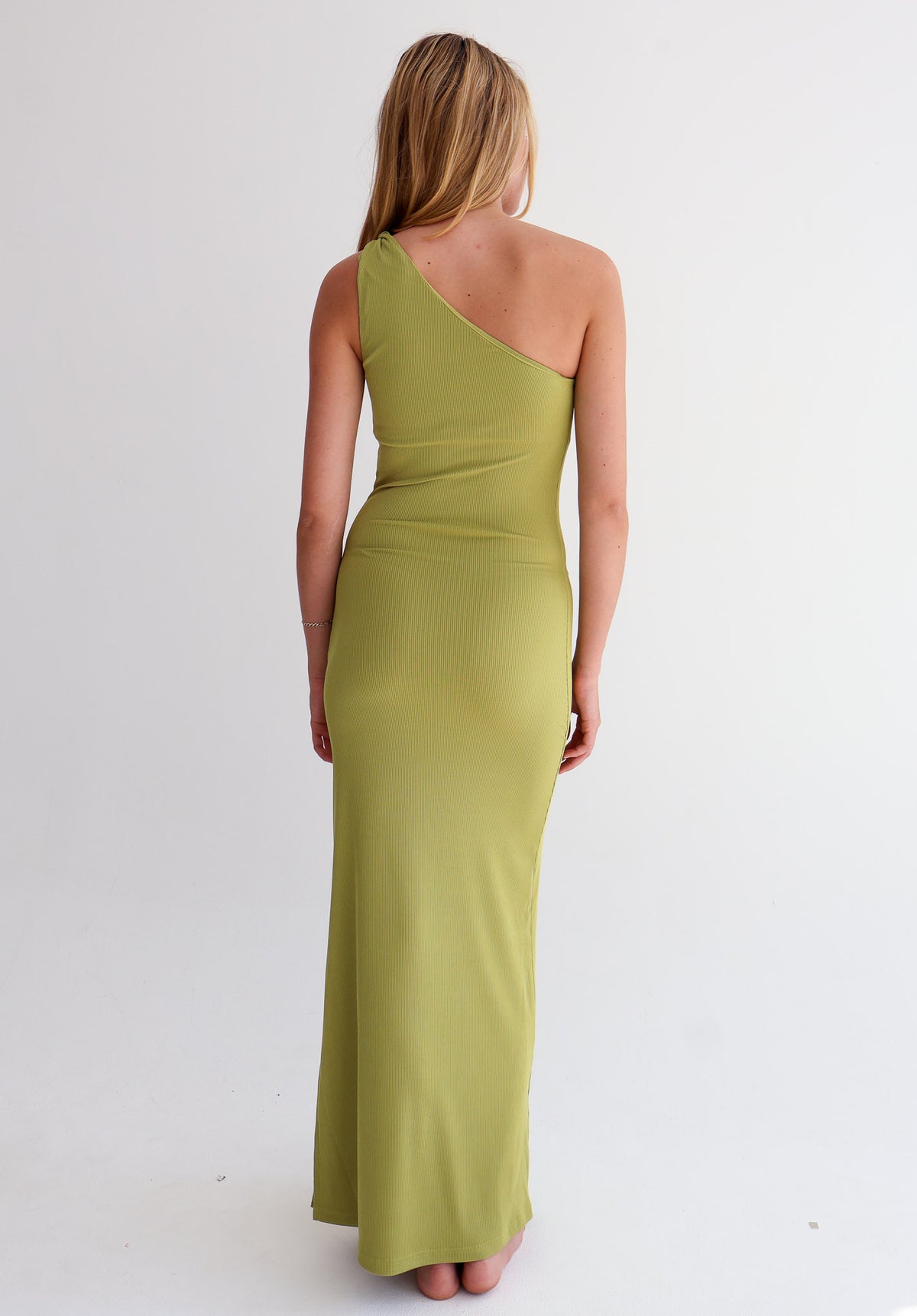 Chartreuse One Shoulder Dress
