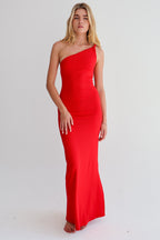 Red One Shoulder Dress