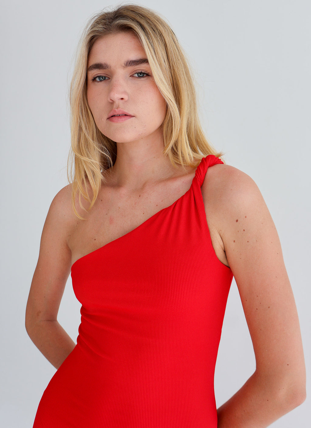 Red One Shoulder Dress