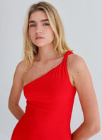 Red One Shoulder Dress