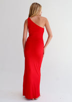 Red One Shoulder Dress