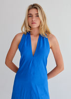 Cobalt Linen Tie Top Dress