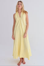 Yellow Linen Tie Top Dress