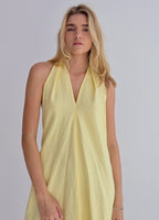 Yellow Linen Tie Top Dress