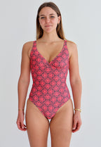Dahlia Pink Peacock One Piece