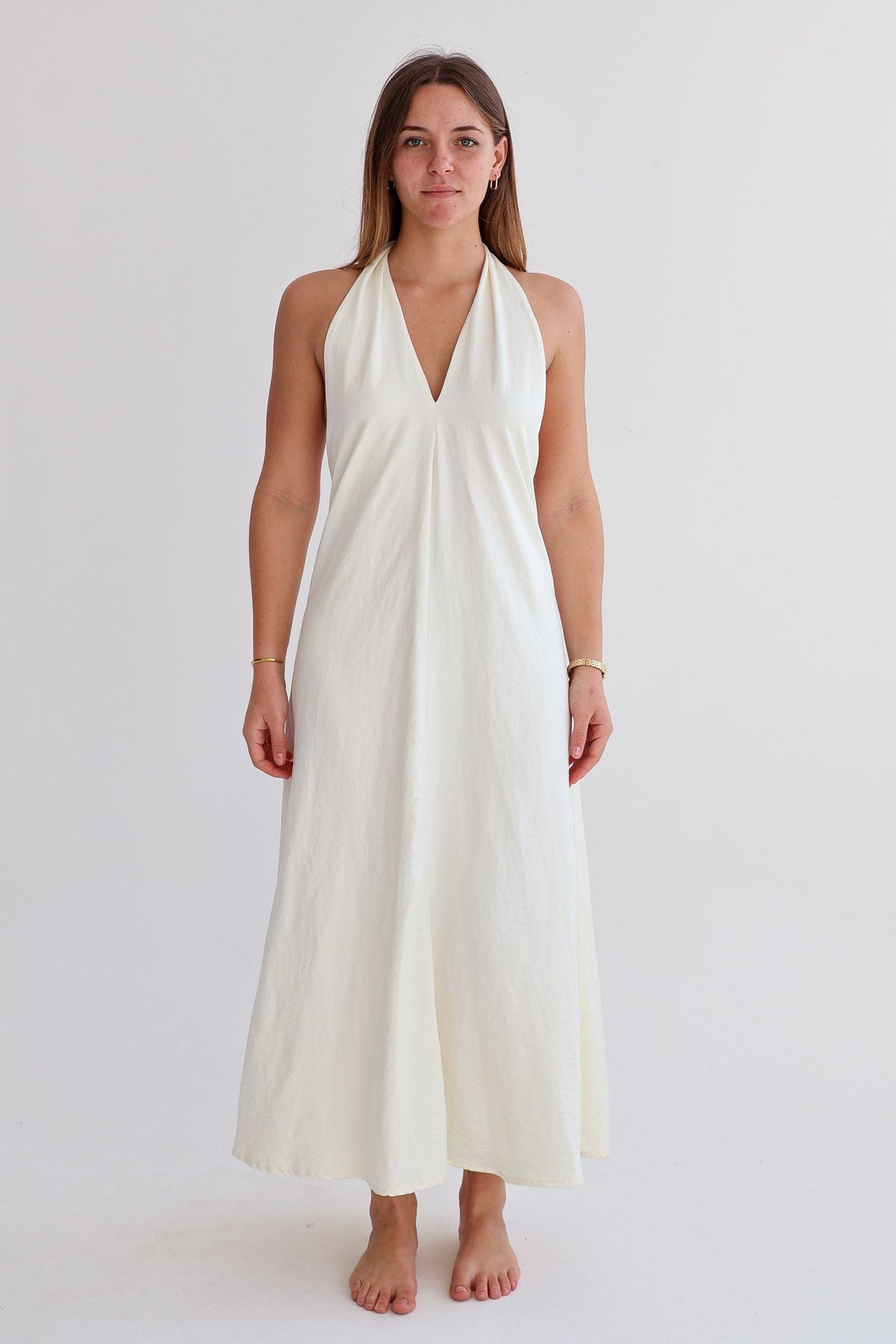 White Tie Top Dress