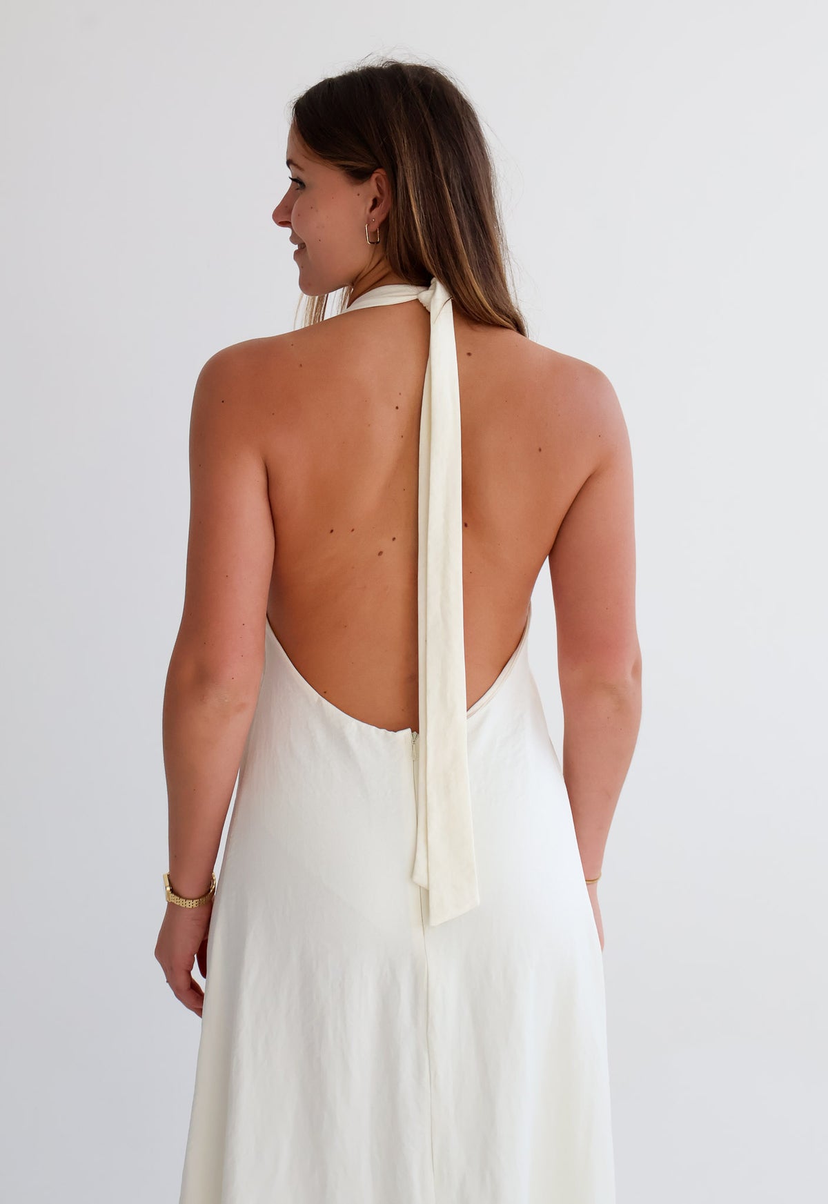 White Tie Top Dress