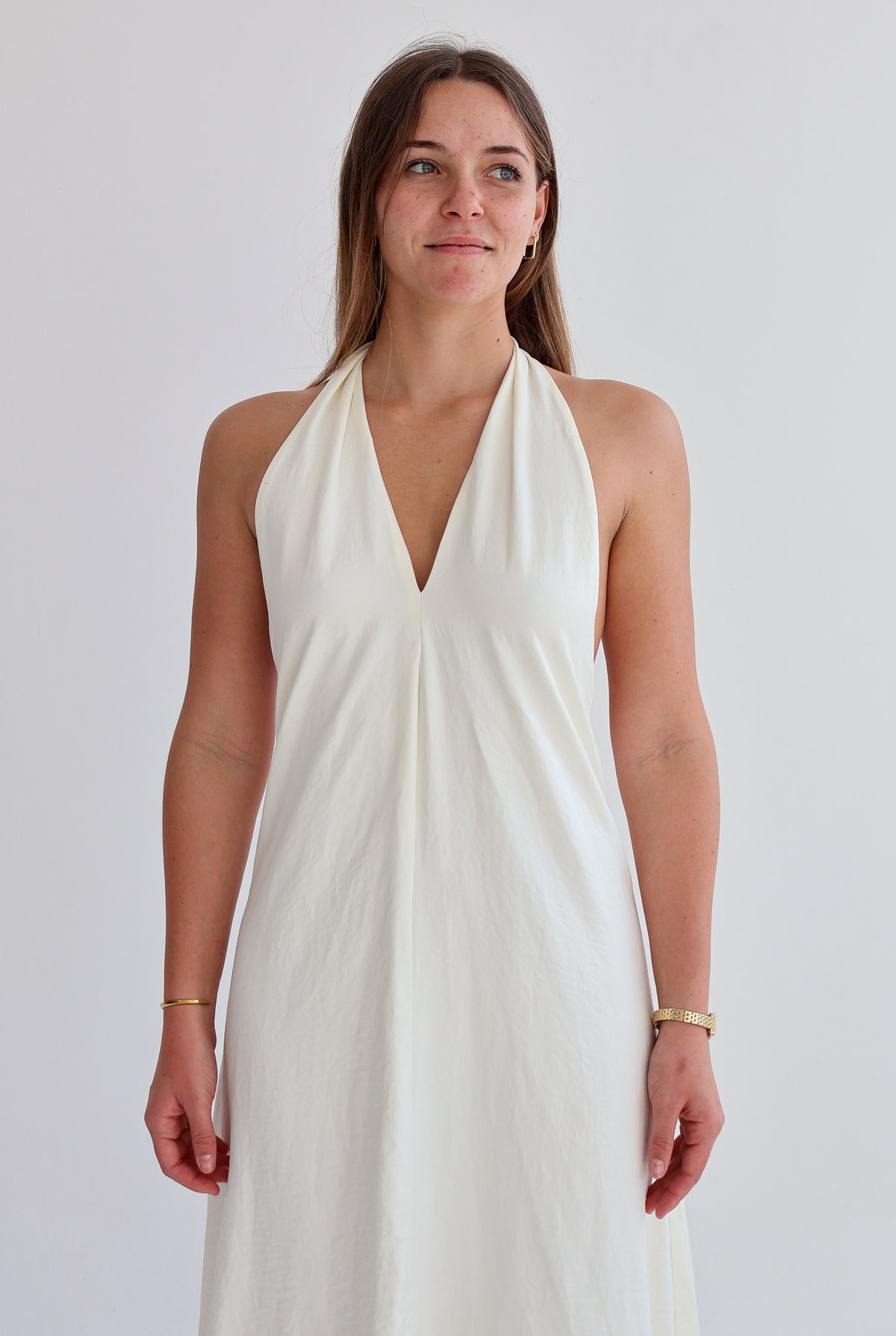 White Tie Top Dress