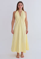 Yellow Linen Tie Top Dress