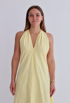Yellow Linen Tie Top Dress