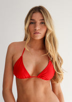Red Tie Bikini Top