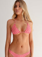 Pink Diamond Tie Bikini Top