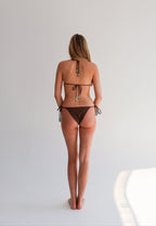 Brown Bikini set with turquoise beads
