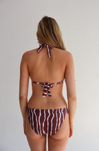 Brown Squiggle Sweetpea Bikini Top with a Ring