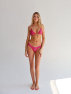 India Pink Tie Bikini Top