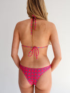 India Pink Tie Bikini Top