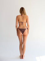 Brown Leopard Tie Bikini Top