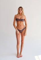 Brown Leopard High-Leg Bikini Bottoms
