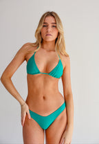 Green Tie Bikini Top