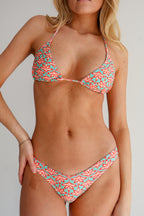 Retro Palm Tie Bikini Top