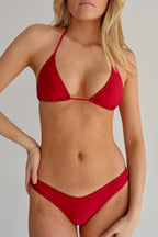 Maroon Tie Bikini Top