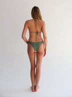 Olive Green Tie Bikini Top