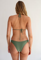 Olive Green Tie Bikini Top