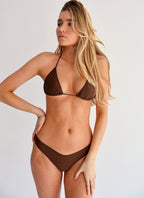 Brown High-Leg Bikini Bottoms