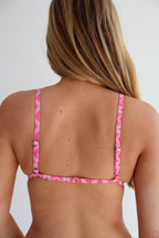 Pink Feather Brakini Bikini Top