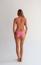 Pink Feather High-Leg Bikini Bottoms