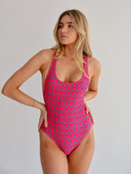 Pink Cross Back One Piece