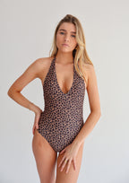 Cheetah Halter Neck One Piece