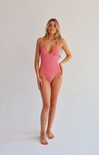 Tie Top One Piece in Pink