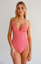 Tie Top One Piece in Pink