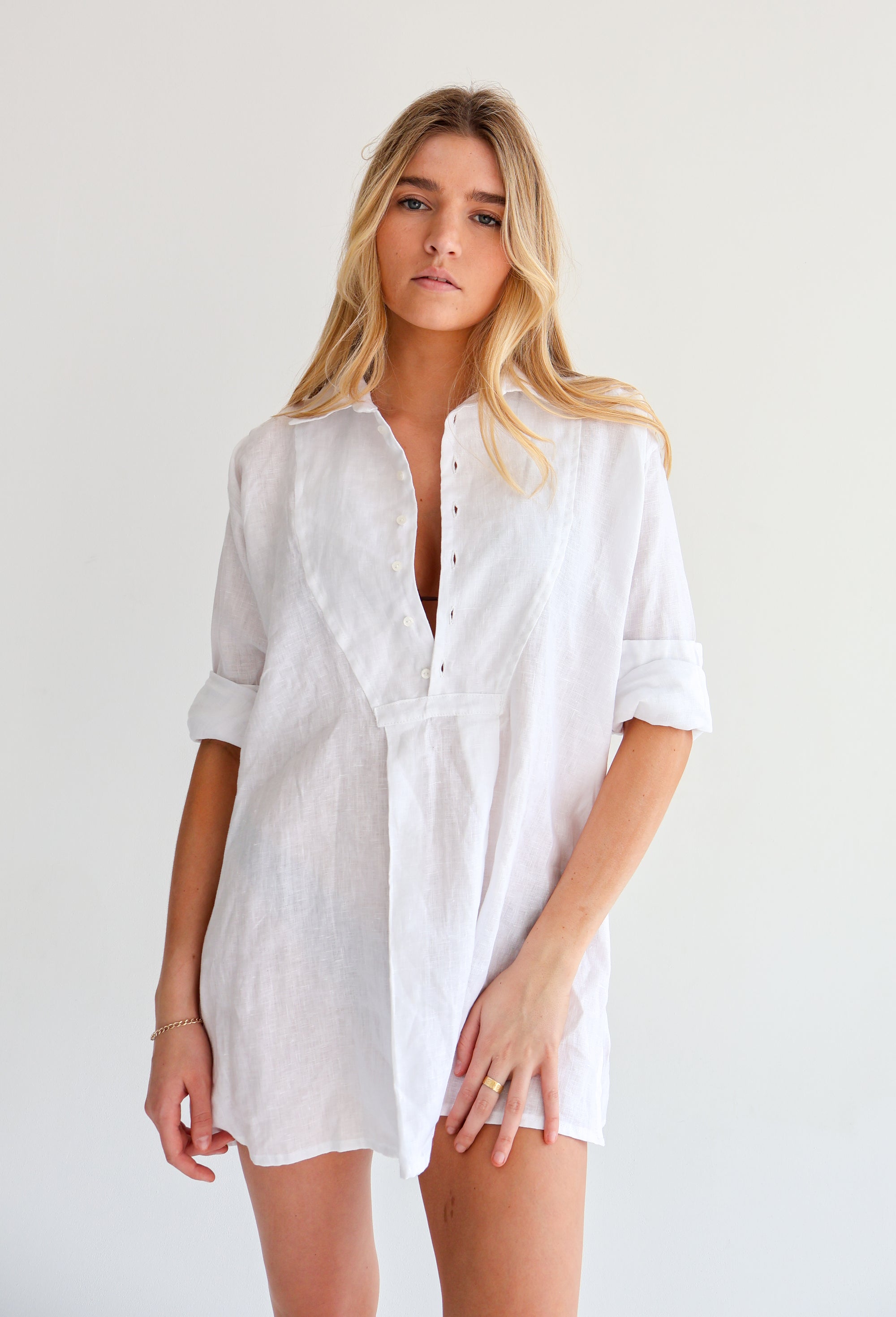White Linen Dress