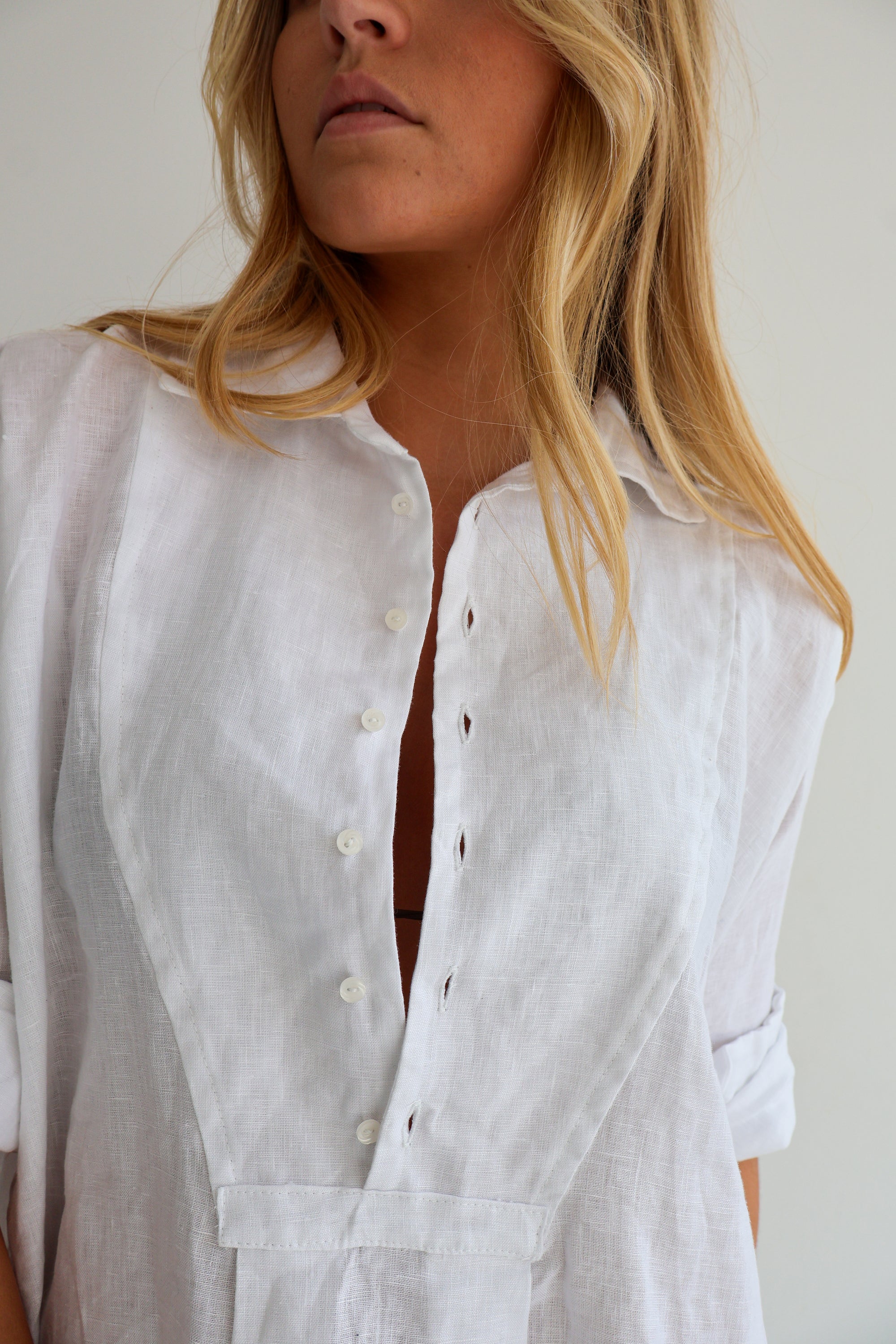 White Linen Dress