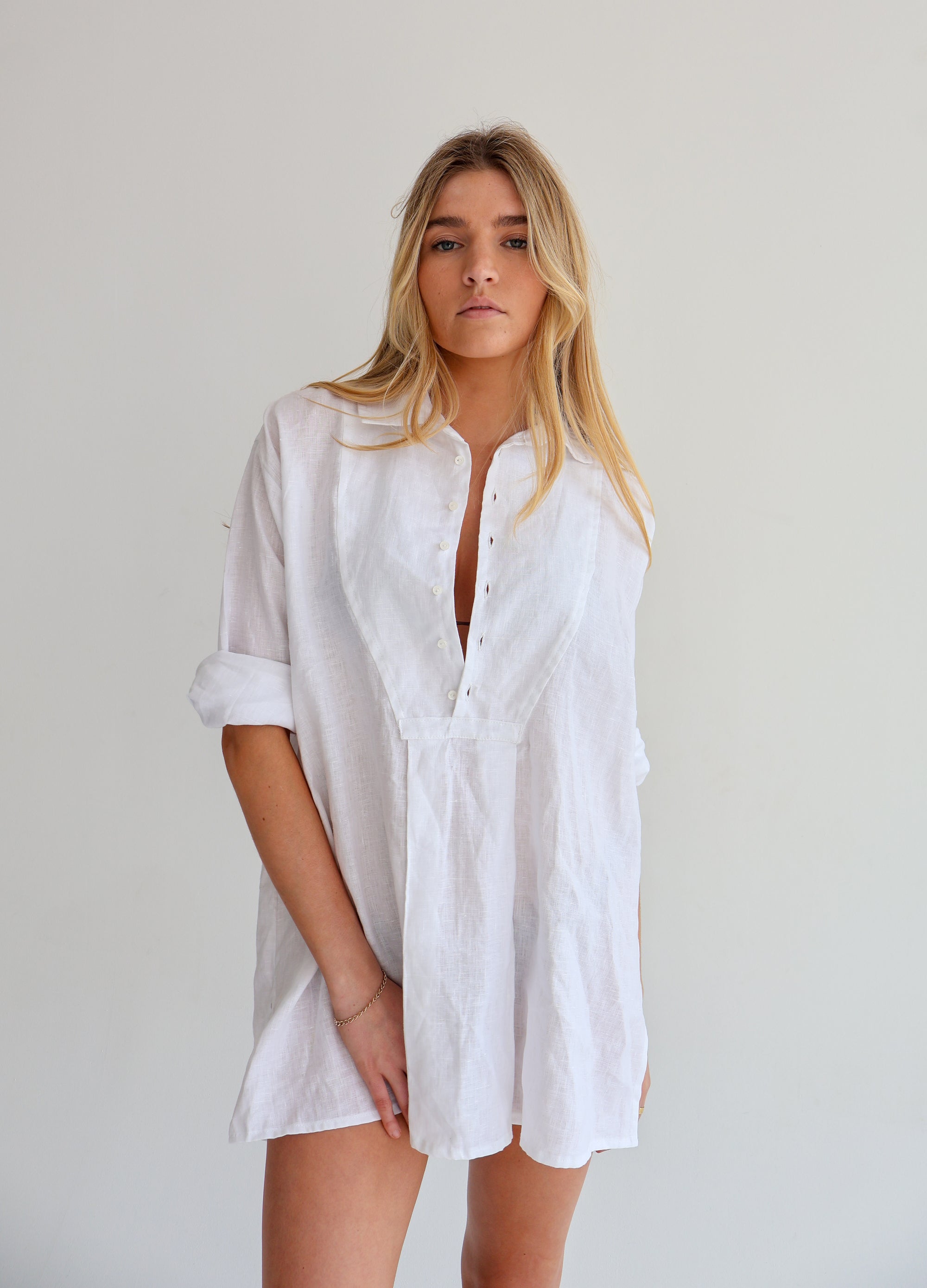 White Linen Dress
