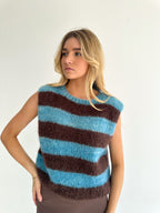 Blue&Turquoise Mohair Vest