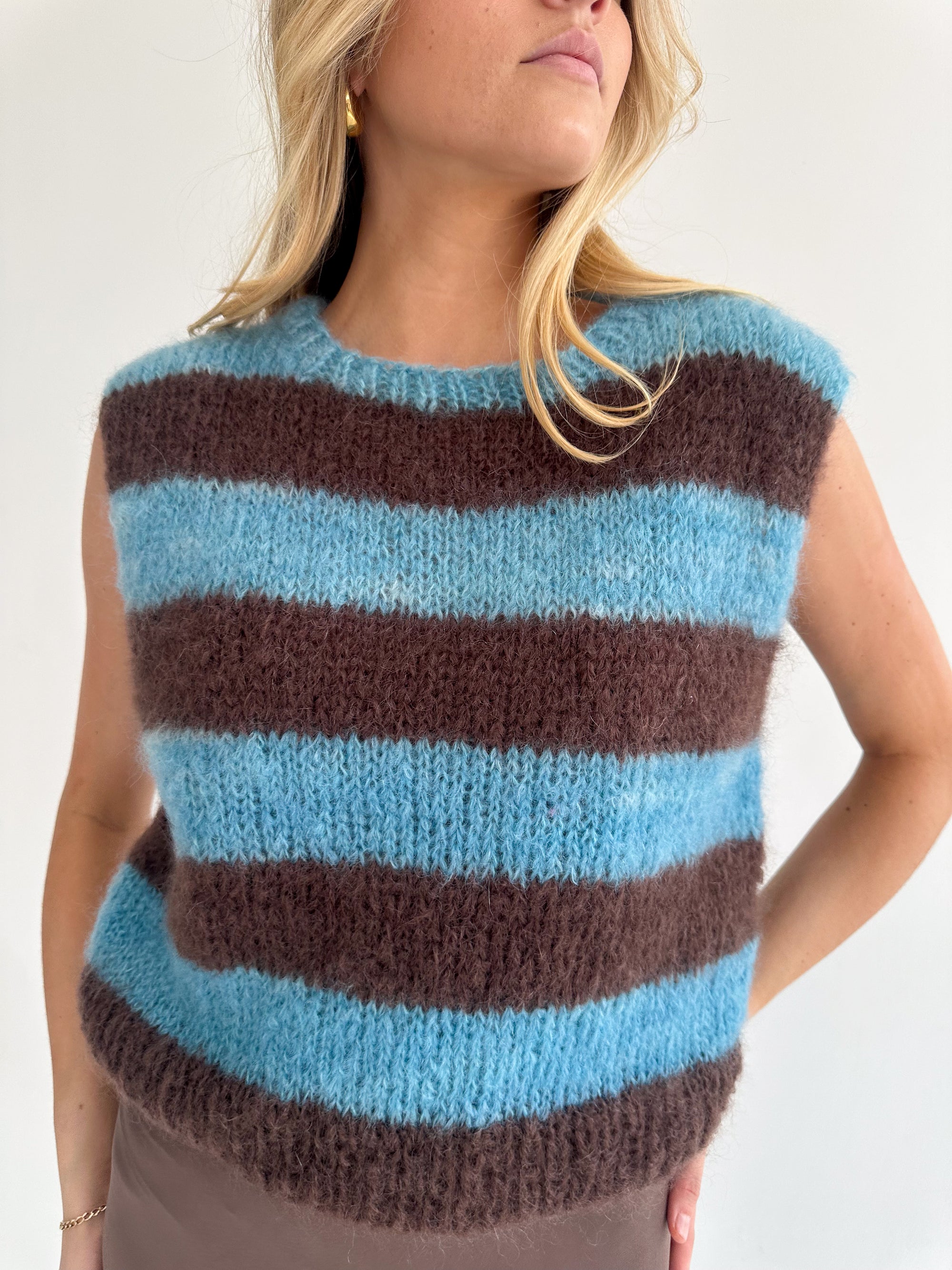 Blue&Turquoise Mohair Vest