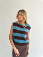 Blue&Turquoise Mohair Vest