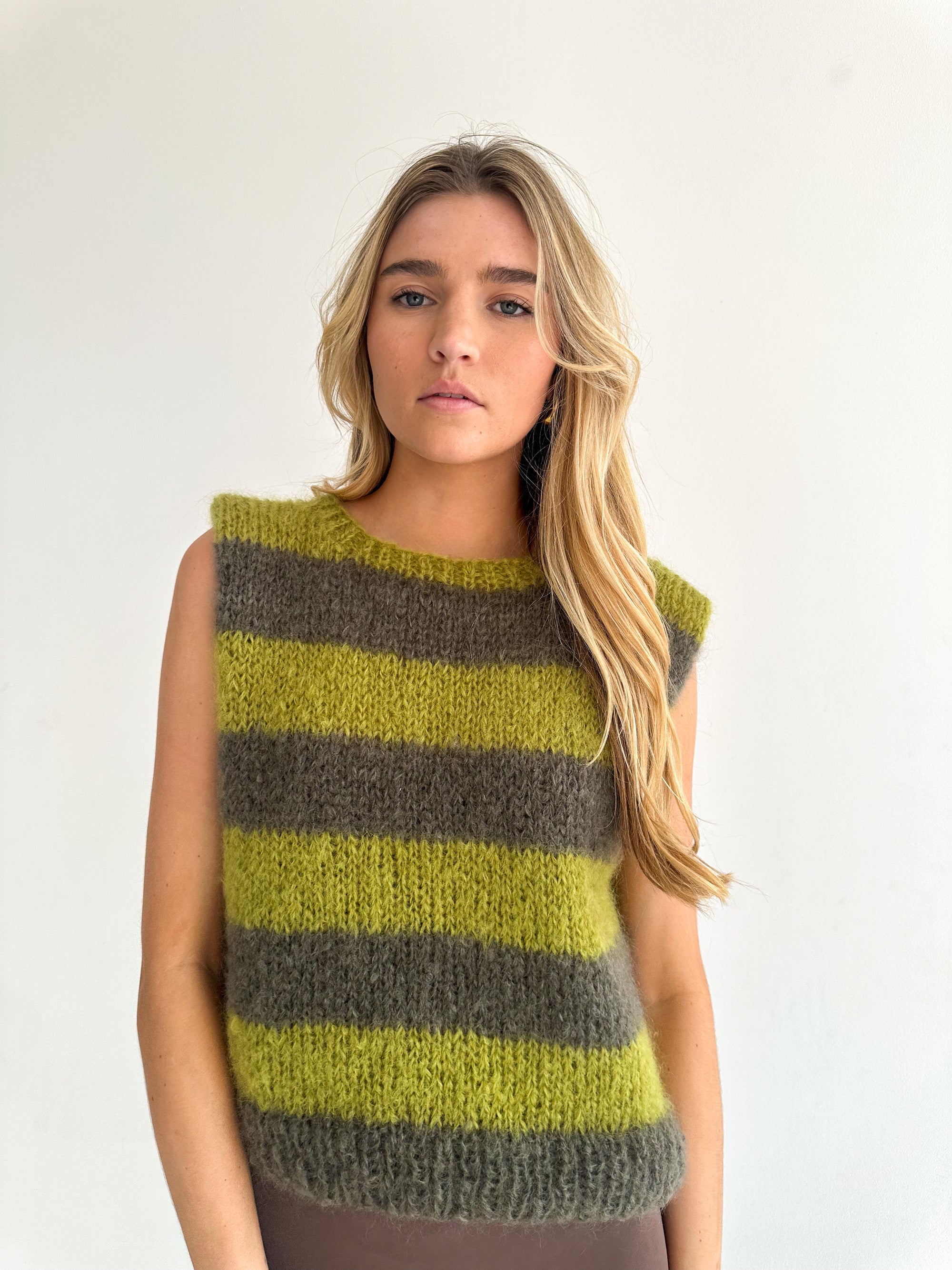 Green&Grey Mohair Vest