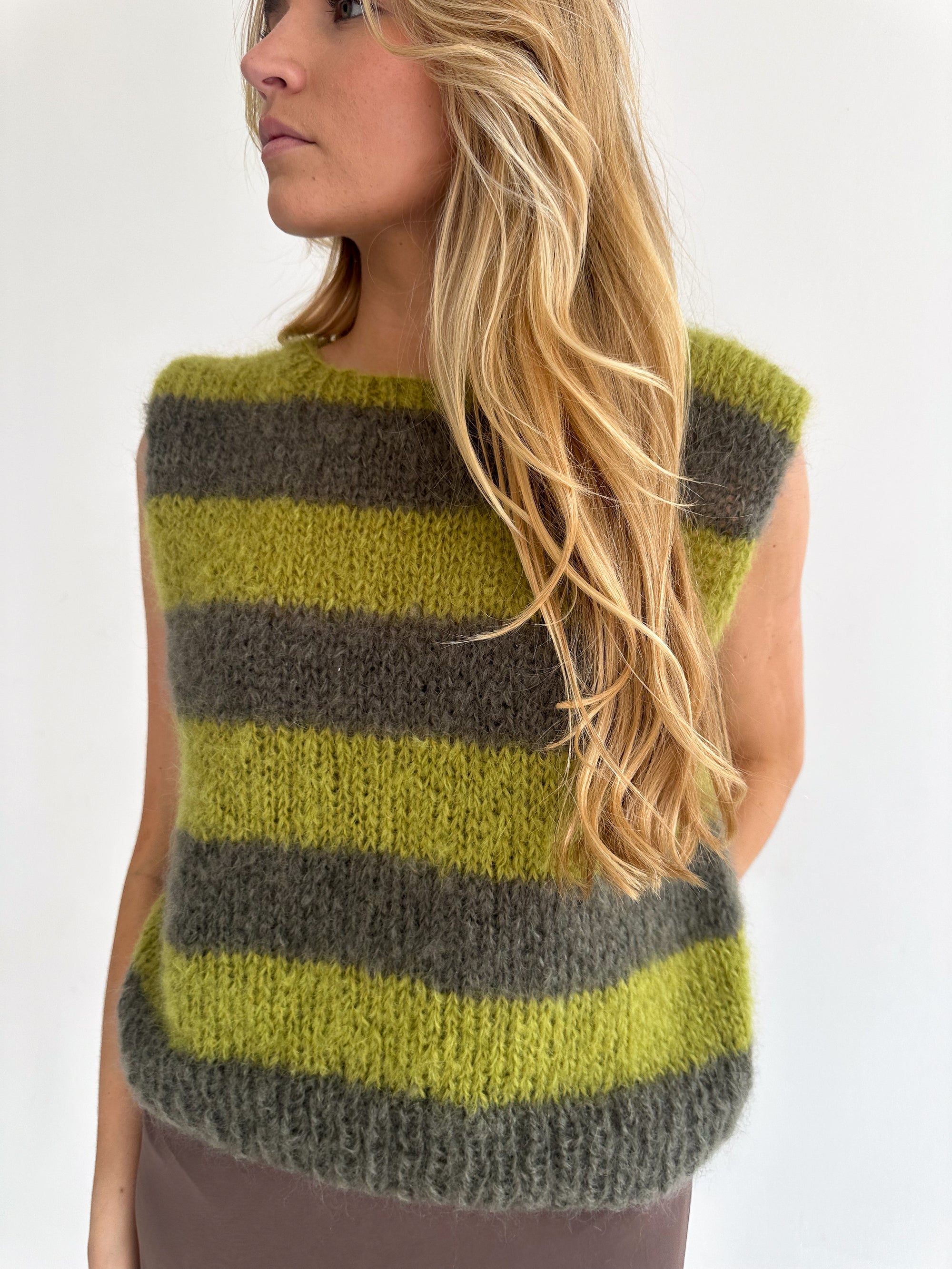 Green&Grey Mohair Vest