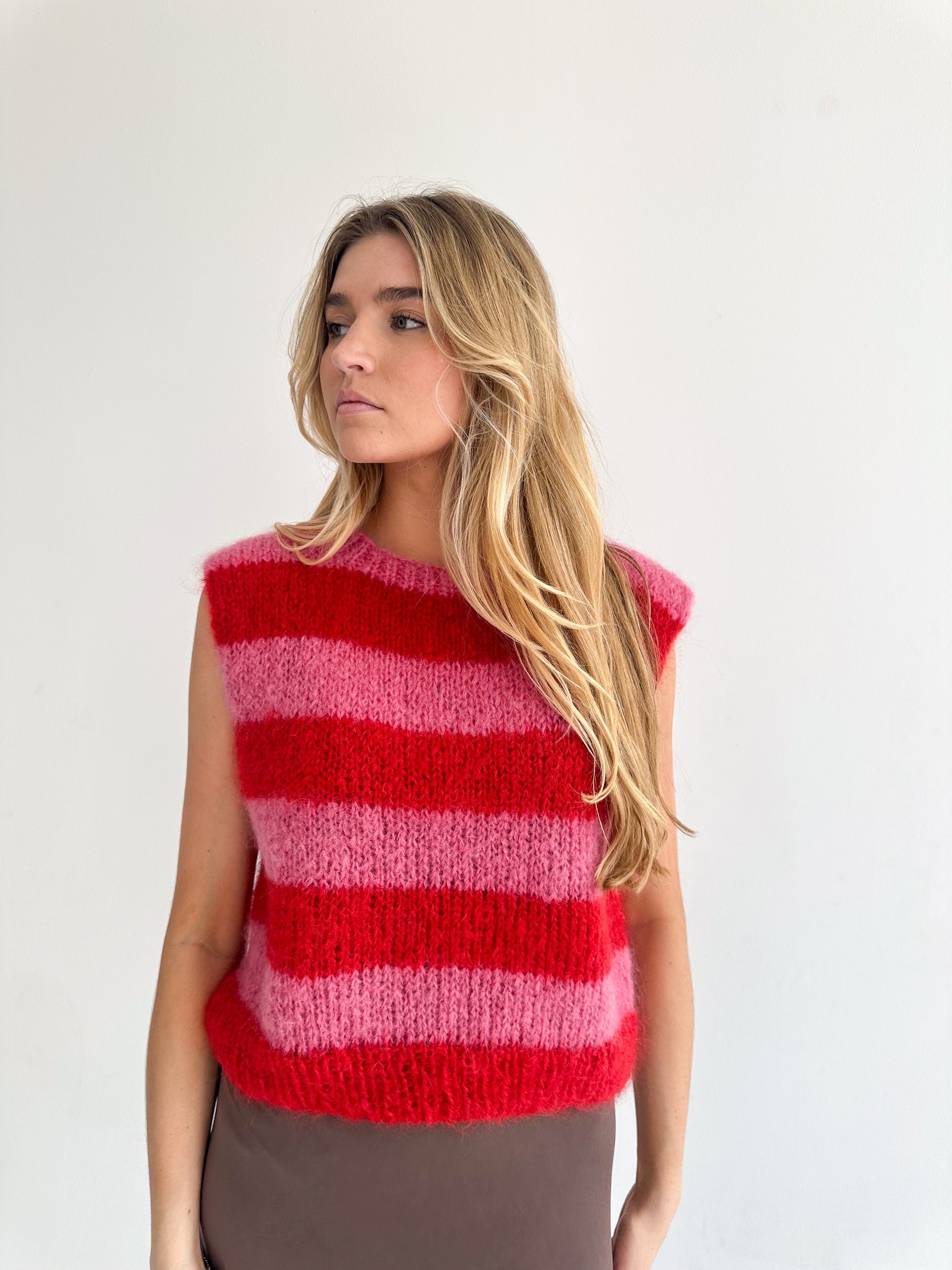 Red&Pink Mohair Vest