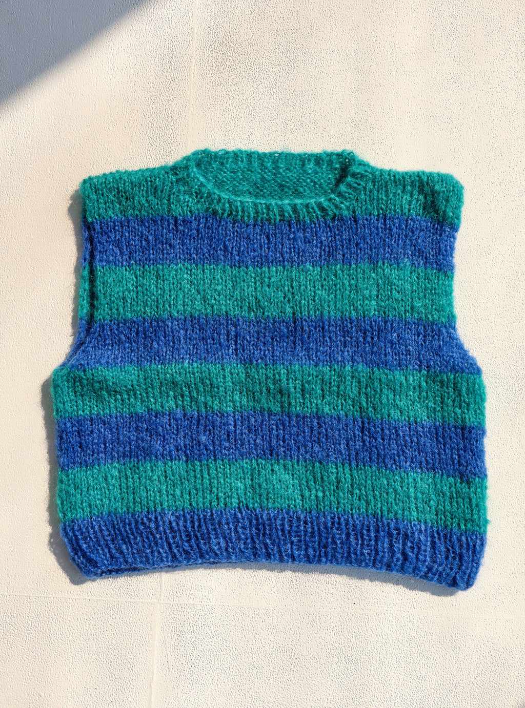 Dark Blue&Turquoise Mohair Vest