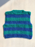 Dark Blue&Turquoise Mohair Vest