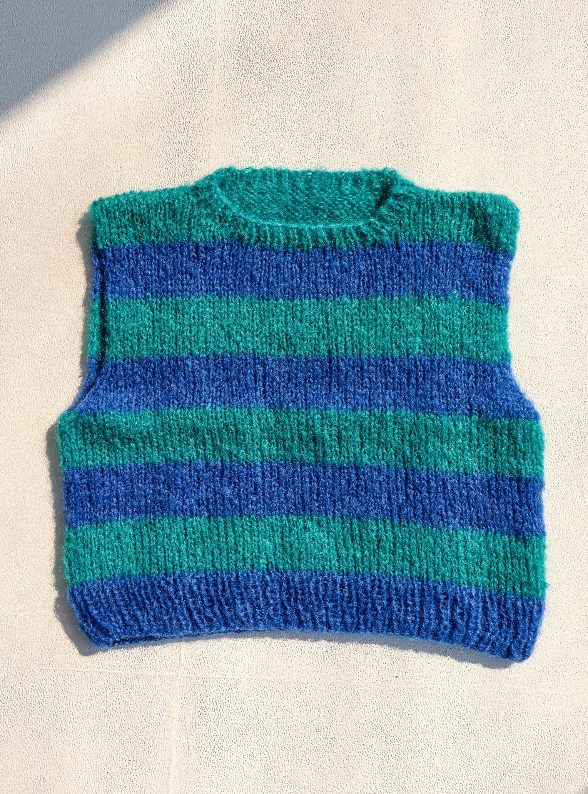 Dark Blue&Turquoise Mohair Vest