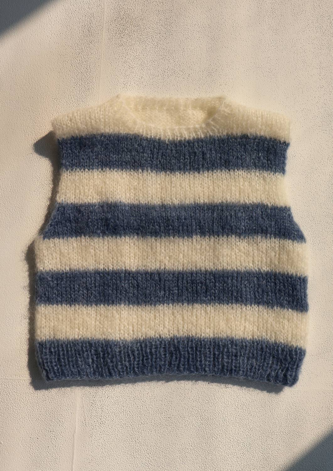 White&Blue Mohair Vest